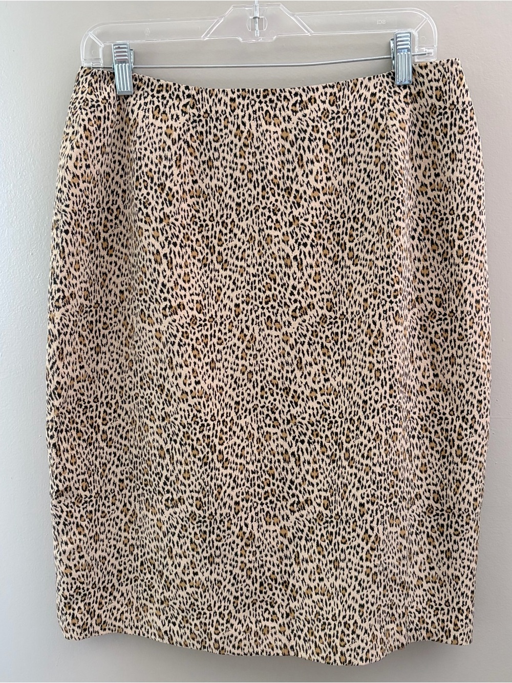 90s Silk Leopard Print Pencil Skirt Womens Size 10